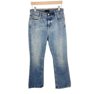 RtA Brand Brandi High Rise Kick Flare Crop Jeans Medium Blue Wash Womens 28 NEW